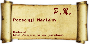 Pozsonyi Mariann névjegykártya