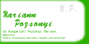 mariann pozsonyi business card